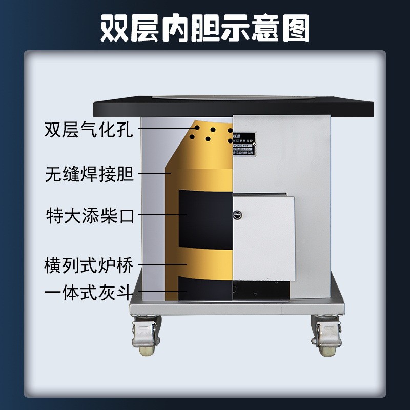 热销两用家用农村家用木柴取暖柴煤室内柴火灶无烟气化炉锅台烧炉