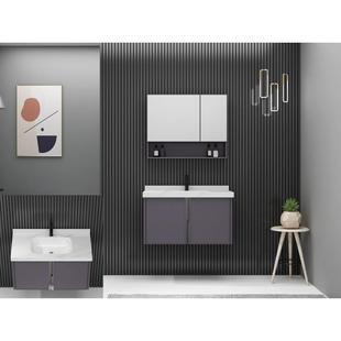 卫生间一体陶瓷盆洗手池浴室柜酒店家用铝合金化妆组合装收纳柜