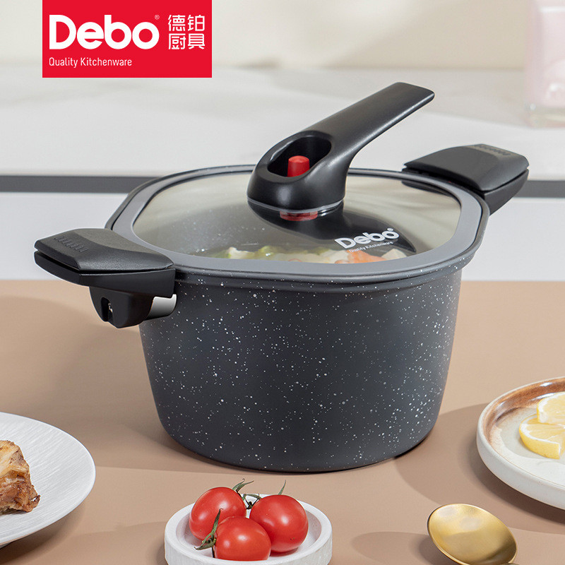 Debo/德铂雷斯曼22cm微压锅家用汤锅多功能煮锅不粘锅煲汤微压炖