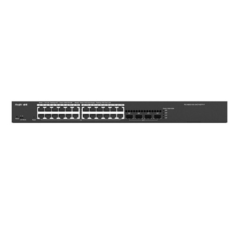 锐捷24口千兆网管POE交换机RG-NBS3100-24GT4SFP-PV2光口上联