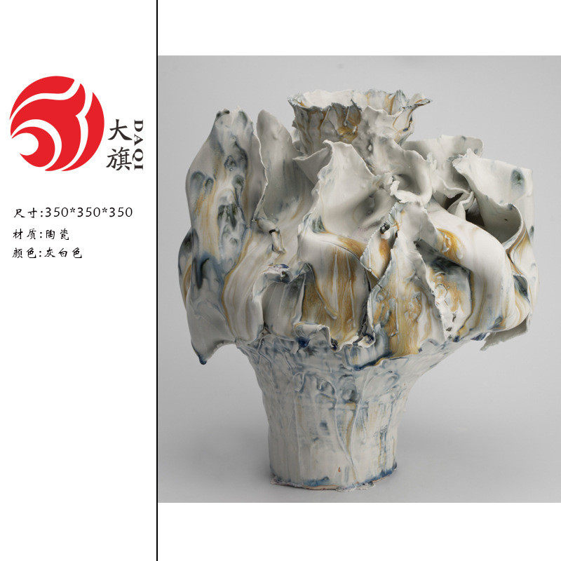 热销软装艺术家居现代白色陶瓷手工花瓶摆件样板房别墅酒店装饰品,特色手工艺,青花瓷,淘宝优惠券,粉丝福利购,淘宝优惠卷