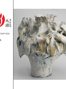 热销现代艺术家居软装白色陶瓷手工花瓶摆件样板房别墅装饰品酒店