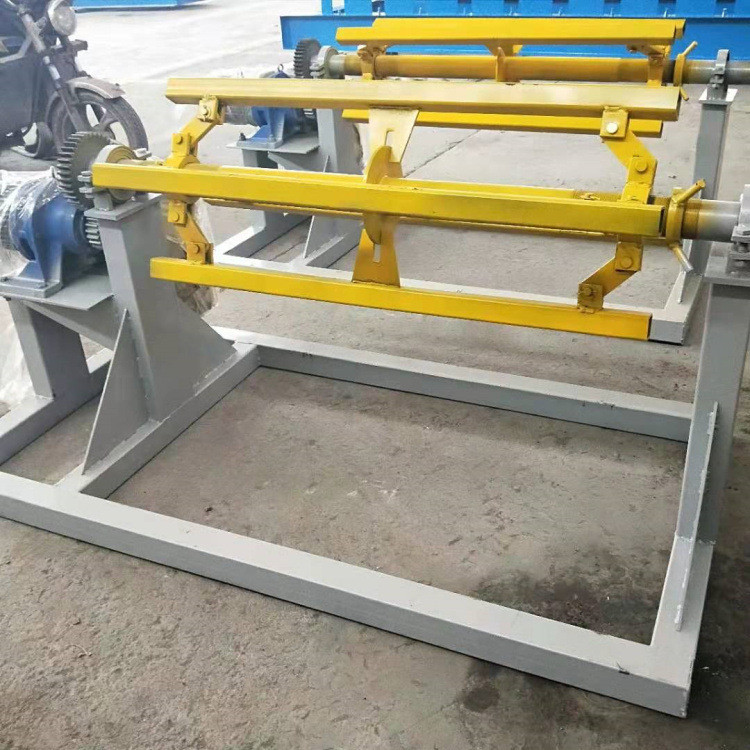 热销带电机的钢卷上料架5吨7吨卷板电动放手动架料涨紧上料支架