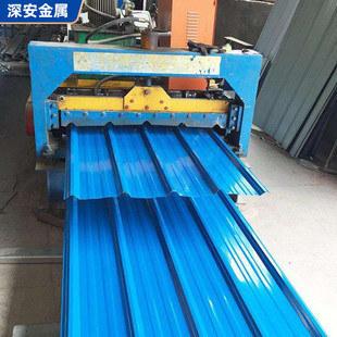 厂家铁皮彩钢瓦瓦波纹瓦批发别墅房顶隔热排水平板钢铁彩瓦现货