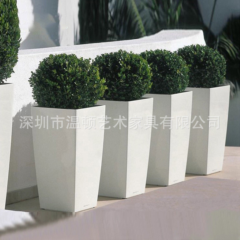 花缸户外花盆售楼部商场玻璃钢玻璃钢花槽花箱组合摆件装饰大花瓶