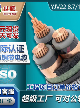 铜芯高压电缆10kvyjv22-3*1201501852403570平方电缆线电力