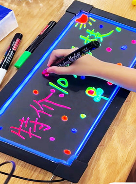发光小黑板广告牌led荧光板广告板手写闪光字带灯充电夜市户链衡