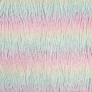 五色提花彩虹毛绒布抱枕毛毯家居服舞台服绒布彩色长毛绒绒布