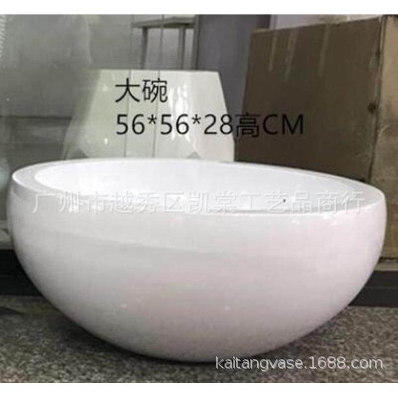 玻璃钢圆碗型蝴蝶兰花盆商场酒店花艺摆设公司前台绿植装饰摆件