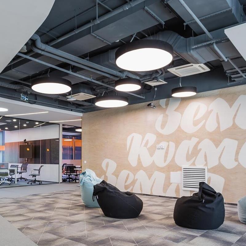 LED吊灯简约现代办公室圆形吊线灯会议室商场店铺网咖健身房灯具