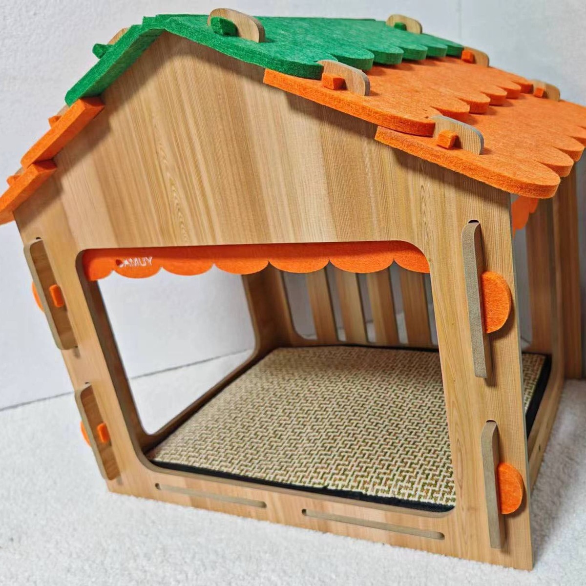 热销四季通用猫咪安全感猫窝猫房子毛毡房颜色默认驼色不含垫子