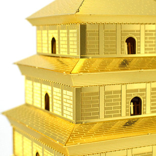 热销大雁塔模型橱窗展示微缩拼装纯手工成型工艺品榫卯结构diy景