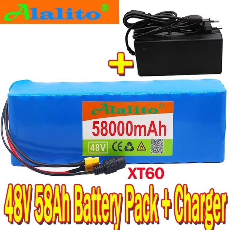 电动自行车电池48v58Ah18650锂离子电池组13串3并+充电器