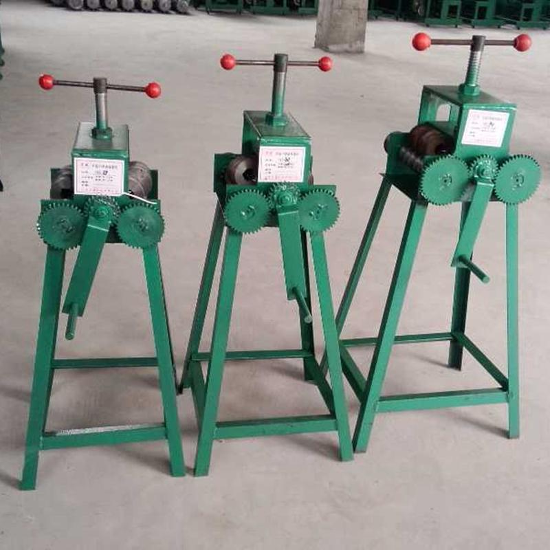 手摇弯管机多功能小型折弯器圆方管重型手动50型双丝杠四轮打圈机