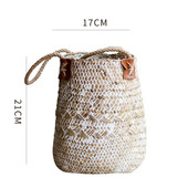 26x8手工草编花篮装 饰花器收纳篮编织提篮筐子客厅桌面花筒插花