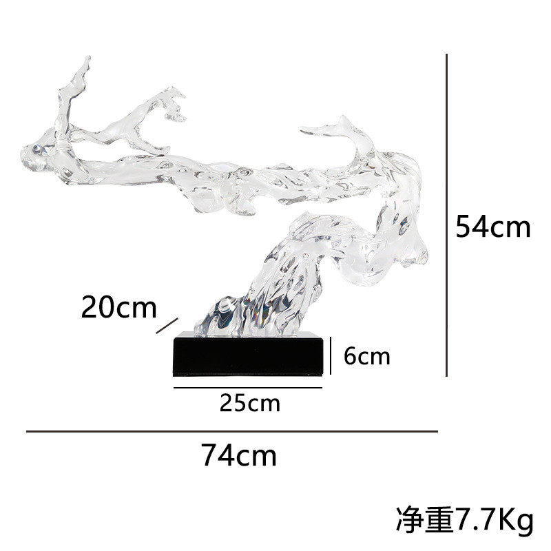 工艺品开业礼品招财家居客厅玄关酒店客房透明树高档树脂摆件软装