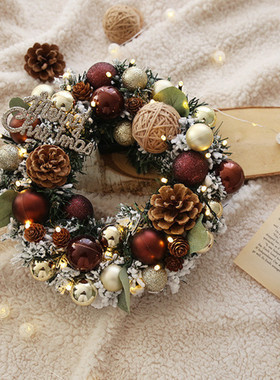 sy圣诞装饰品花环装饰家用挂饰球布置店铺门亚克力氛围创意橱窗挂