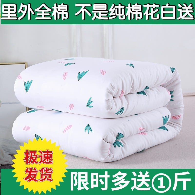 花被子冬被芯加厚保暖冬季手工棉被褥单双人学生宿舍空调被,床上用品,棉花被,淘宝优惠券,粉丝福利购,淘宝优惠卷