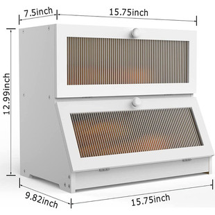 竹制面包箱寿司面包储存箱双层厨房可拆卸面包箱可组装收纳箱