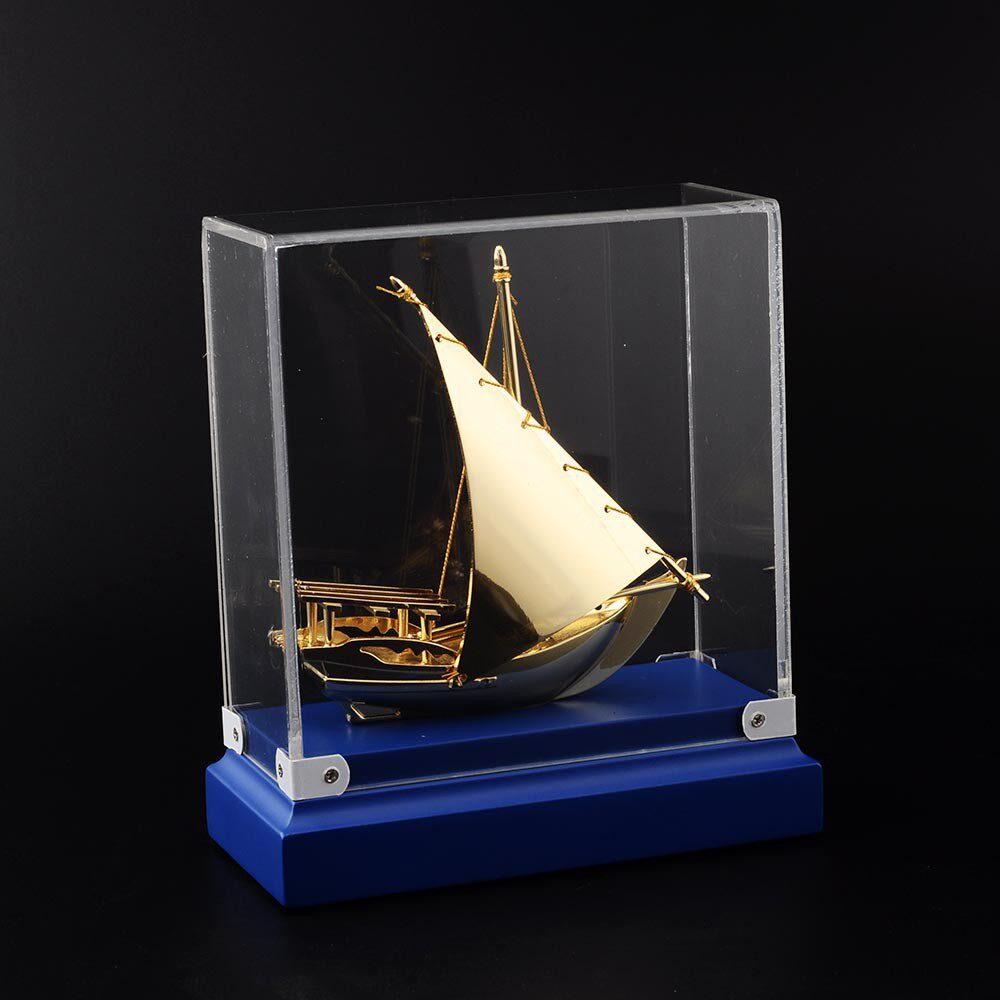金属商务摆件模型红木底座制作一帆风顺合金创意摆件帆船纪念品
