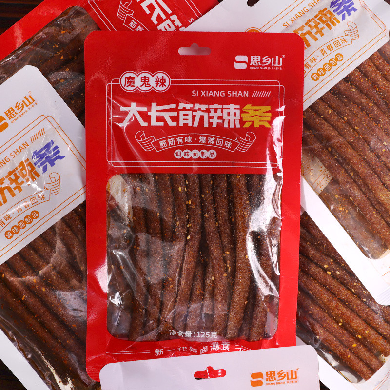 思乡山大长筋125g辣条辣棒童年怀旧网红小吃麻辣即食解馋小零食
