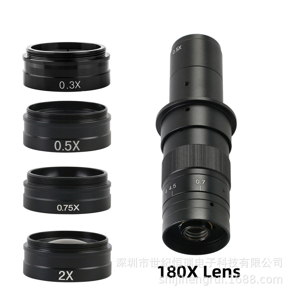 电子显微镜单目显微镜物镜配件0.3x物镜0.5x物镜0.75x物镜2x物镜