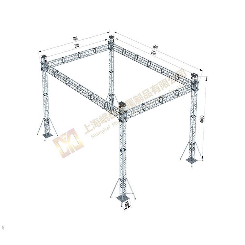 热销厂家直销铝合金桁架平顶灯光架带舞台可喷塑背景龙门架吊顶