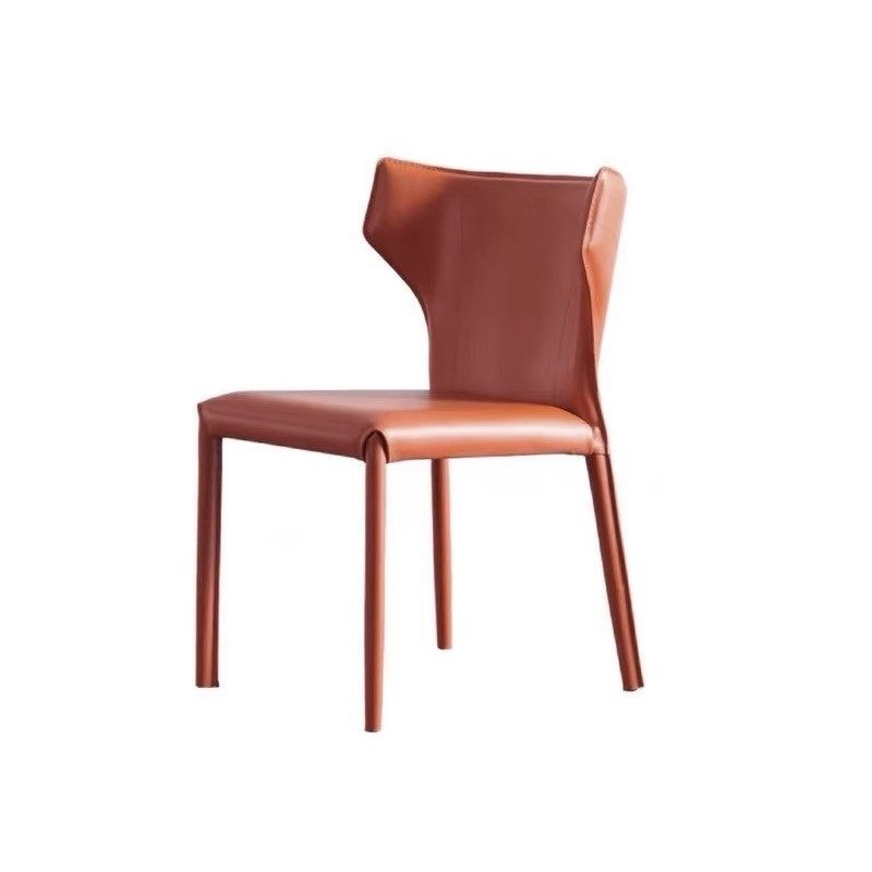 意式刮马鞍皮餐椅家用餐厅现代轻奢设计师餐椅防极简耐磨靠背椅子