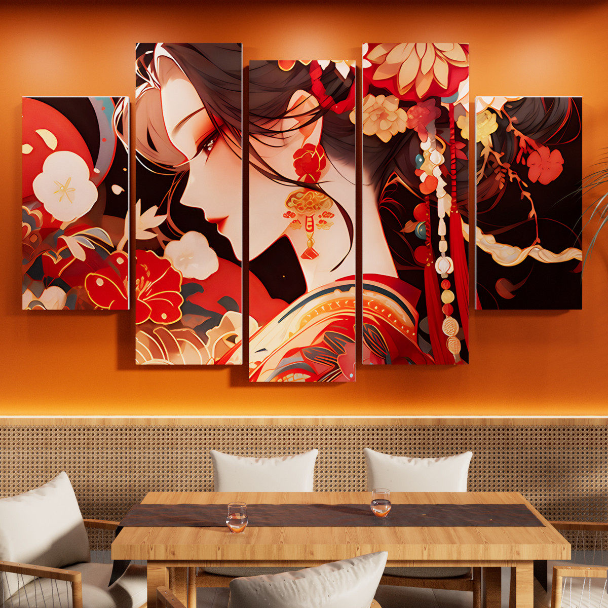 网红火锅店墙面装饰饭店餐饮烧烤肉文化背景墙贴纸国潮风花旦挂画,家居饰品,文化墙贴,淘宝优惠券,粉丝福利购,淘宝优惠卷