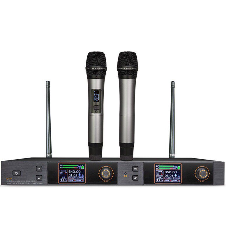 QM-8777无线话筒一拖二麦克风UHF专业麦克风会议麦克风ktv麦克风