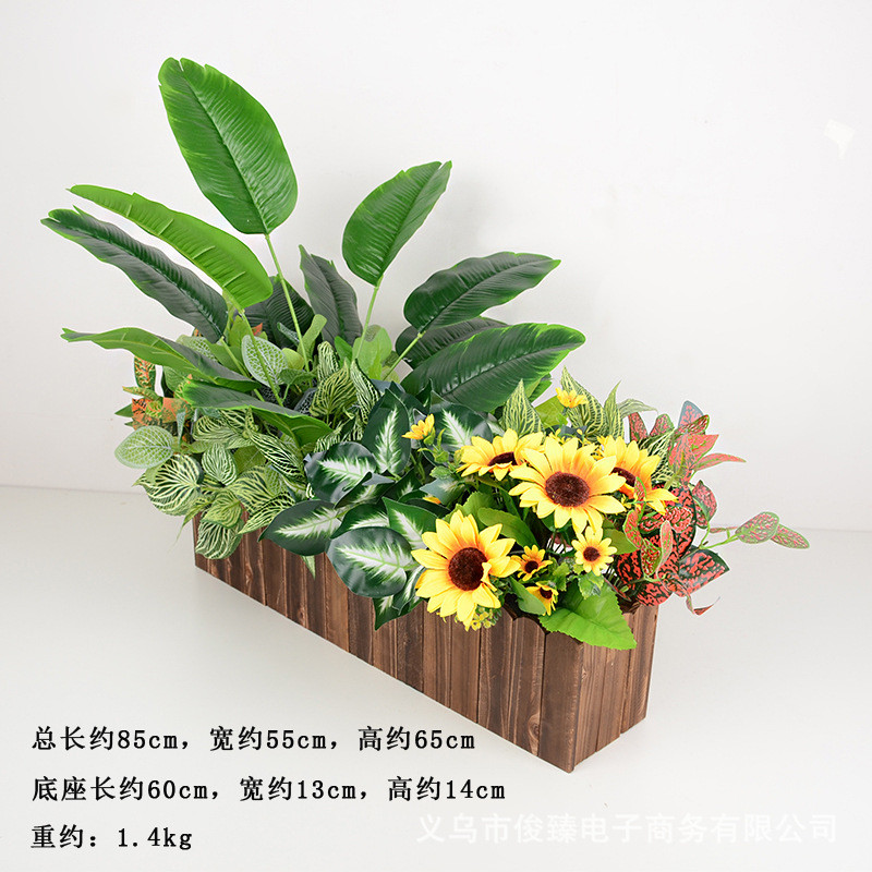 室内隔断仿真植物假花组合盆栽节假日商场户外景观布置绿植木花盆