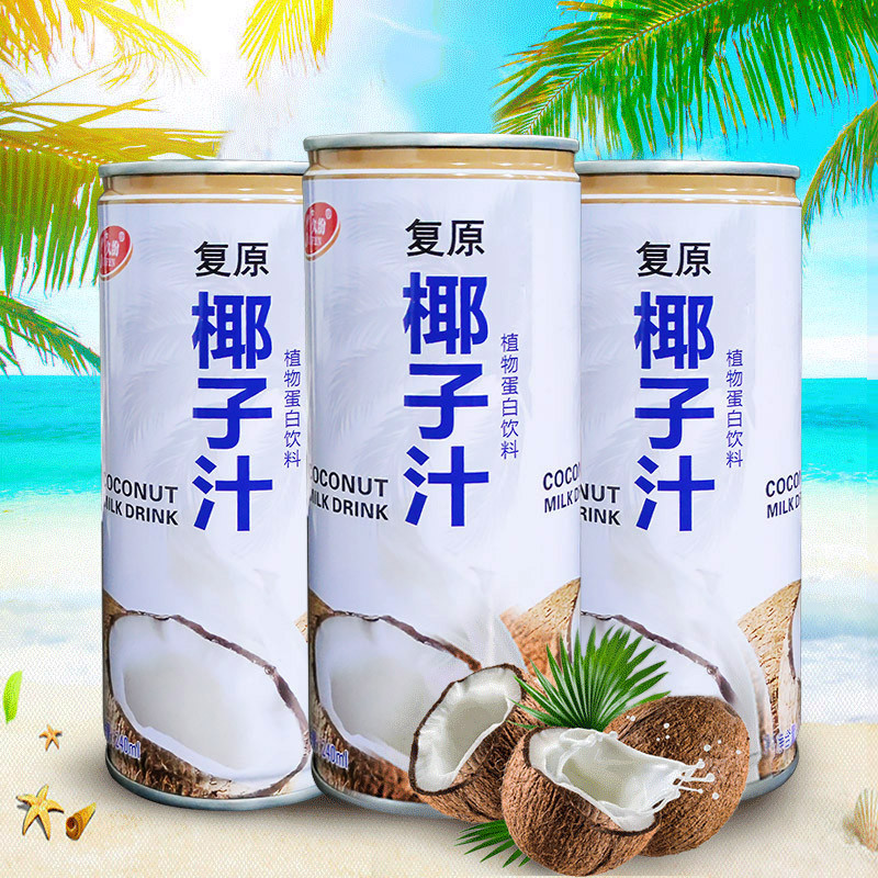 新日期【椰汁礼盒装】12罐整箱生榨海南椰子汁椰奶果汁果味饮料