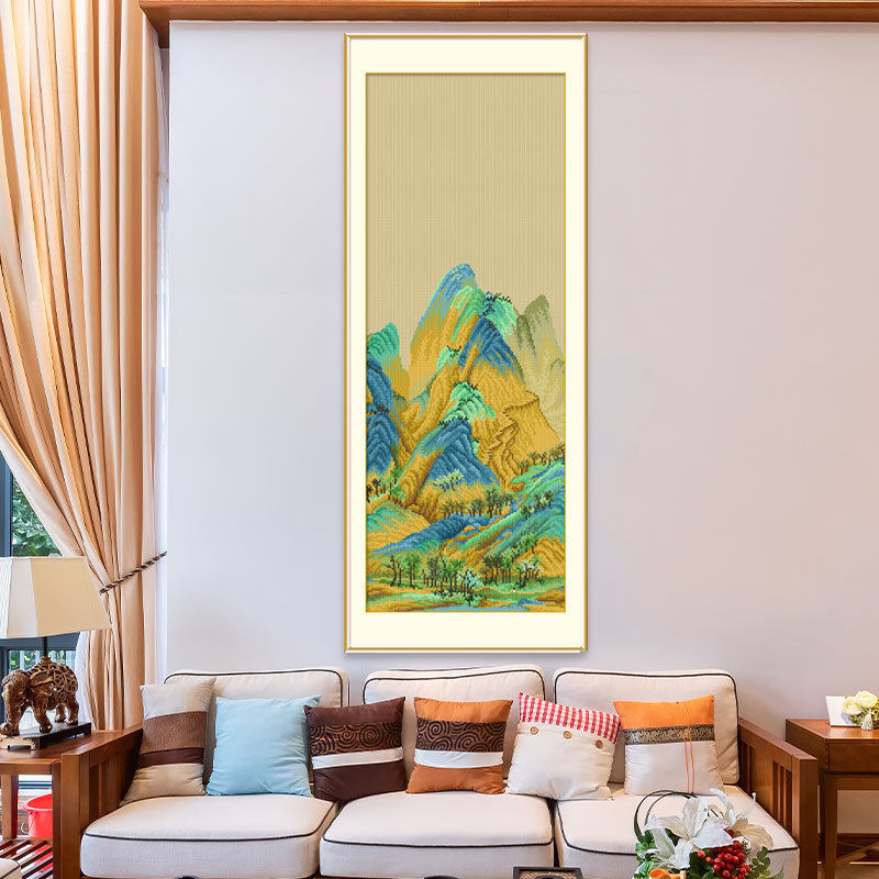 20n十字绣2024中国中式风景挂画手工线绣自己绣玄关千里江山新款