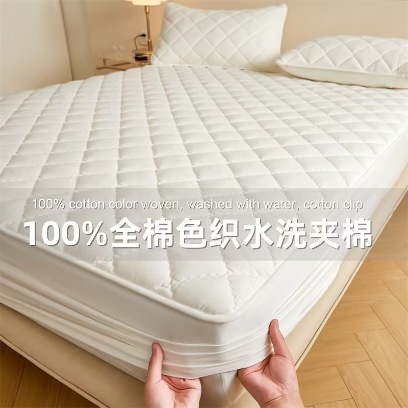A类全棉纯棉床笠单件大豆纤维夹棉全包床罩床垫保护罩防滑防尘罩
