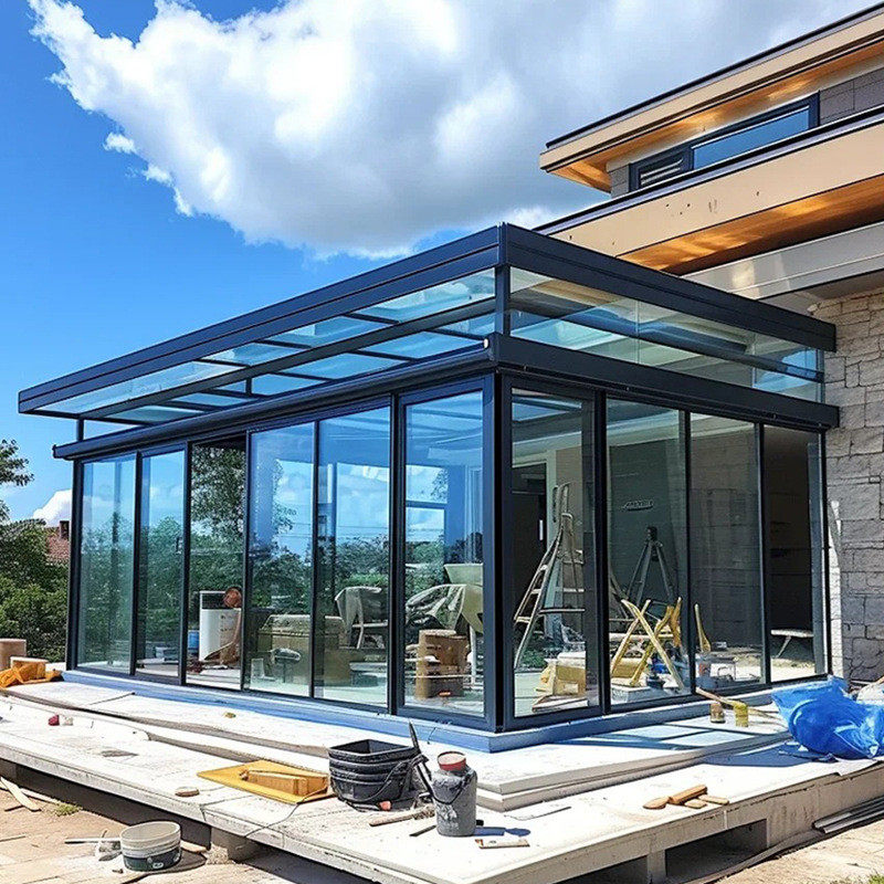 定制铝合金阳光房庭院封阳台断桥铝门窗隔音花园玻璃房露台别墅