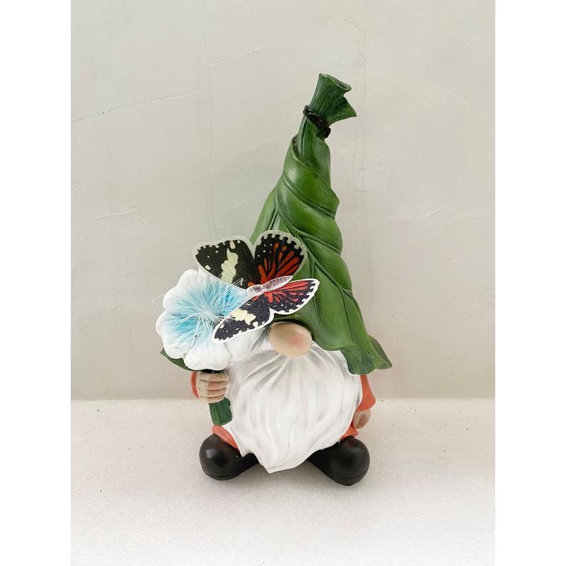 小矮人花园摆件太阳能户外树脂雕像太阳能灯侏儒精灵庭院装饰