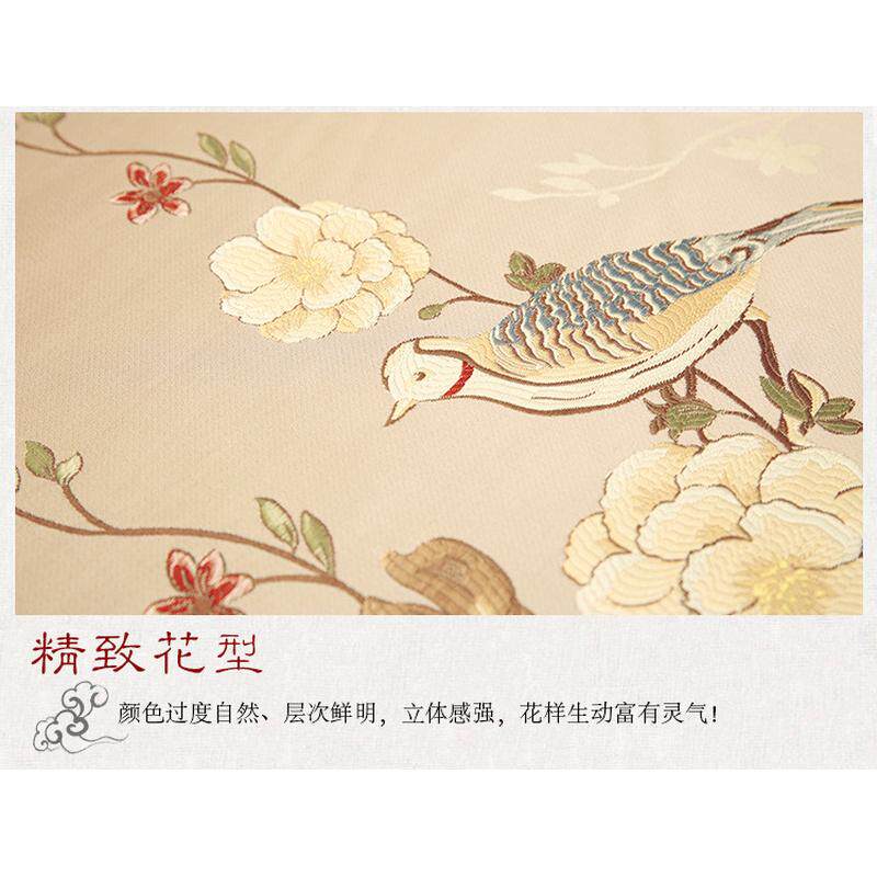 新中式高桌旗抱枕面料鸟语花香织锦缎红木沙发坐垫提花布料