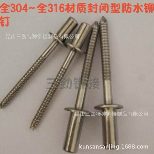 封闭型不锈钢抽芯铆钉304全钢闭口拉铆钉GB12615封头密封拉钉柳钉