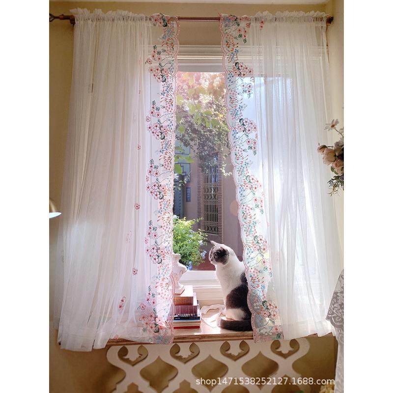 纱蕾丝钉珠绣花唯美穿杆门帘客厅阳台飘窗长褶皱窗帘厂价现货批发,居家布艺,定制窗帘,淘宝优惠券,粉丝福利购,淘宝优惠卷