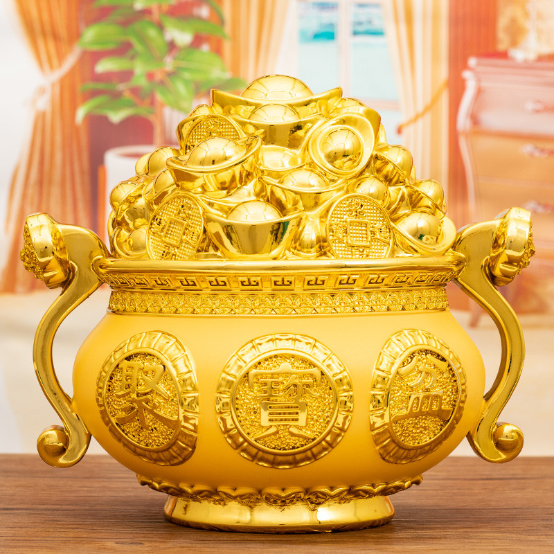 聚宝盆摆件大号招财聚财开业礼品实用办公室客厅酒柜装饰品存钱罐