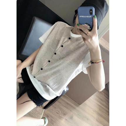 新品羊毛针织背心女春夏外穿薄款坎肩学院风圆领百搭无袖马甲开衫