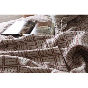 jw出口剩余简约设计感提花加厚亚麻棉软席天然床单凉快盖毯沙发