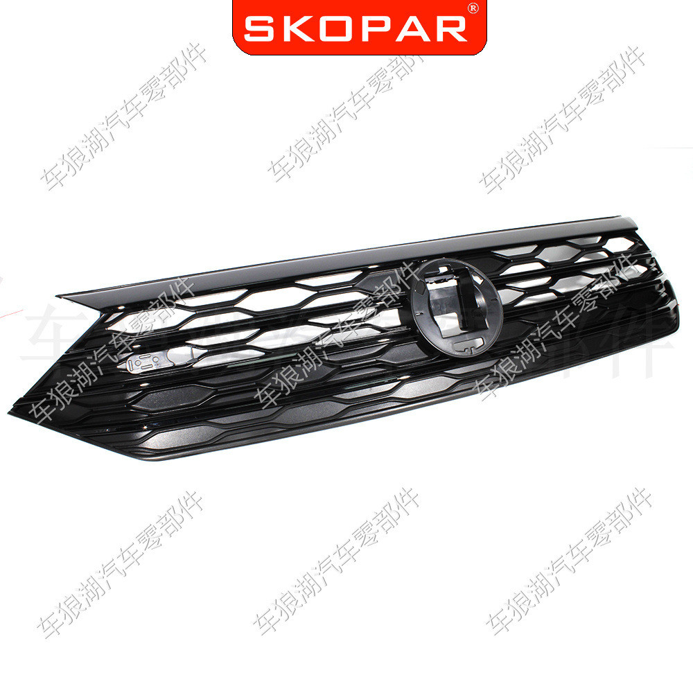 热销适用大众捷达jettagli19-21高亮黑框格标前中网饰无栅进气网