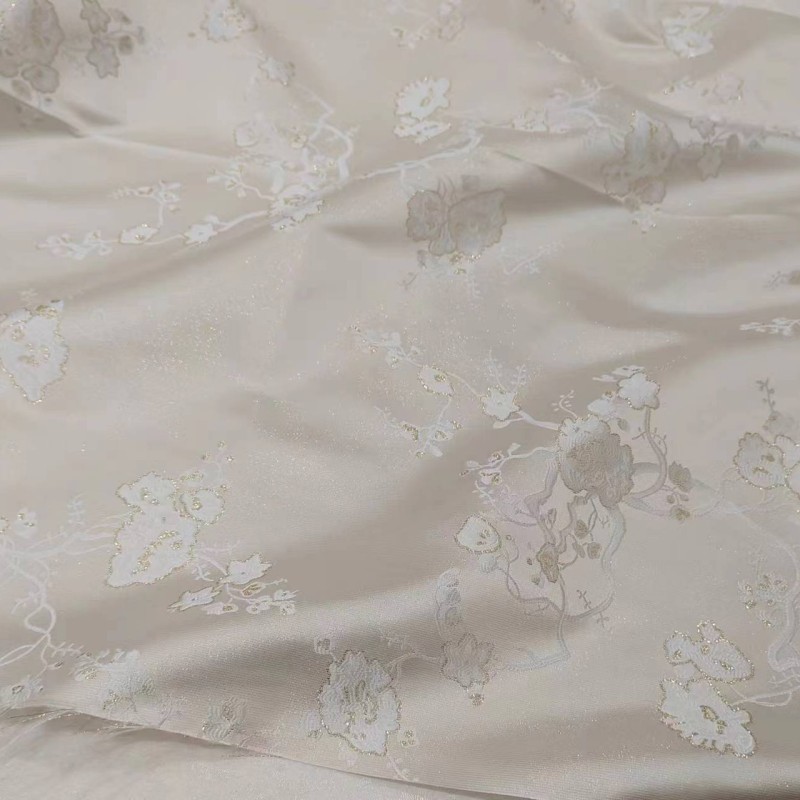 2024新款复古时装括布梅花织金提花肌理织锦布料浮雕箱包面料