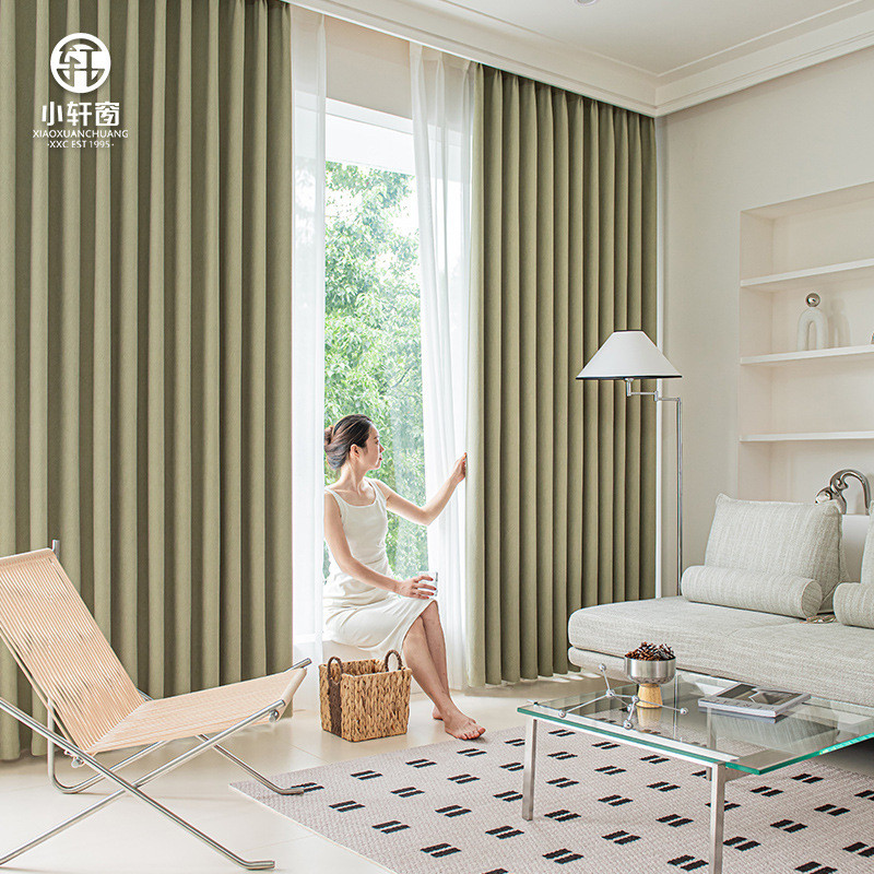 热销雪尼尔芝士客厅遮光提花窗帘高级感羊绒卧室轻奢绍兴柯桥厂家