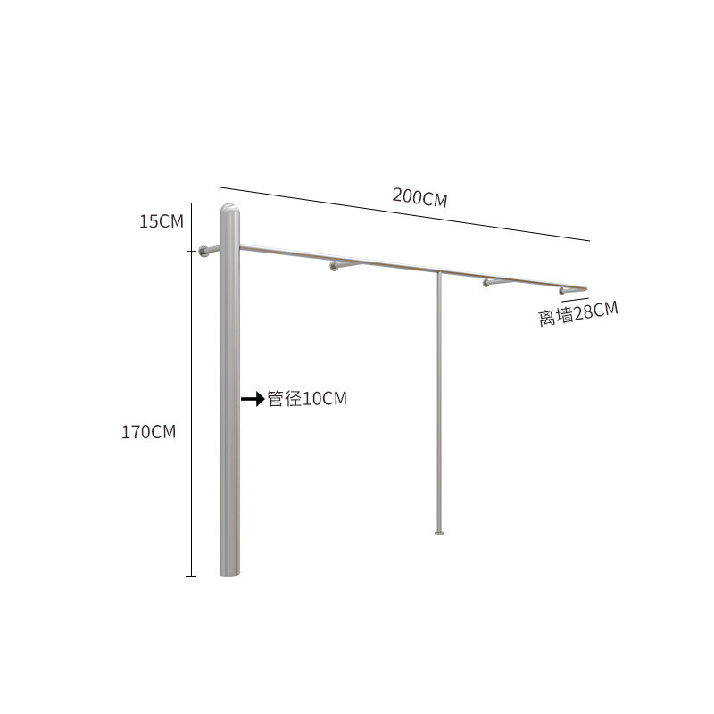 服装店展示架不锈钢上墙挂衣架店网红女装壁挂式衣帽架陈列服装架