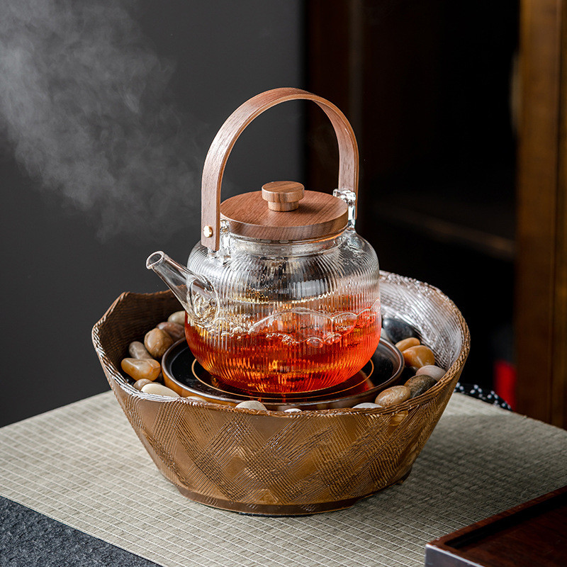 复古电陶炉煮茶器智能静音茶炉全自动小型家用玻璃煮茶壶围炉煮茶