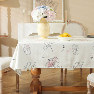 tpu轻奢茶几防水防油防烫免洗长方形家用餐桌布美式桌布高级感