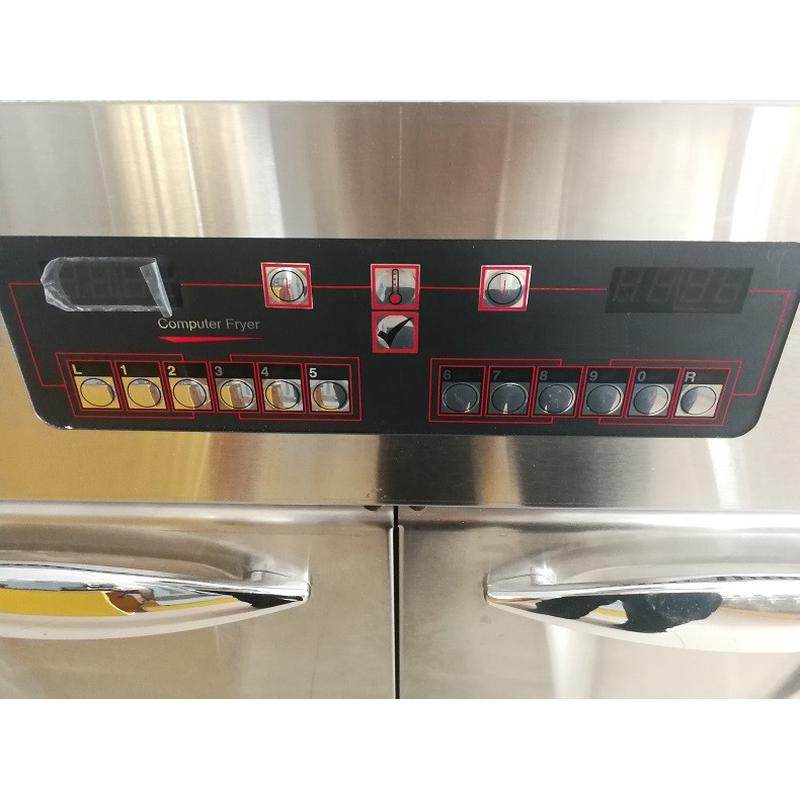 热销df-30-2a立式双缸四筛电脑版炸炉计时滤油车带10段连滤油电炸