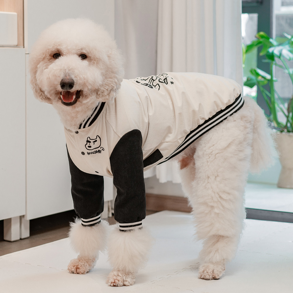 卡通狗狗棒球服中大型犬衣服秋冬款拉布拉多金毛边牧萨摩巨贵衣服
